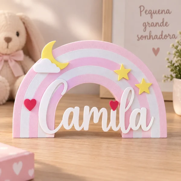 Arco-íris 3D Personalizado com Nome