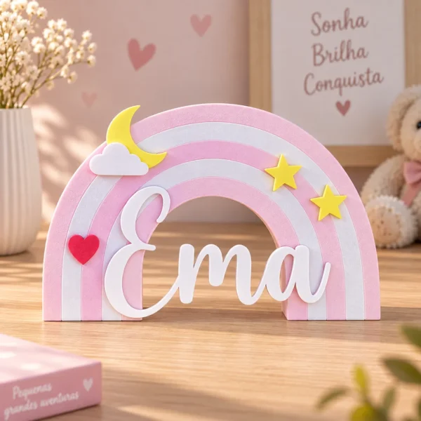 Arco-íris 3D Personalizado com Nome