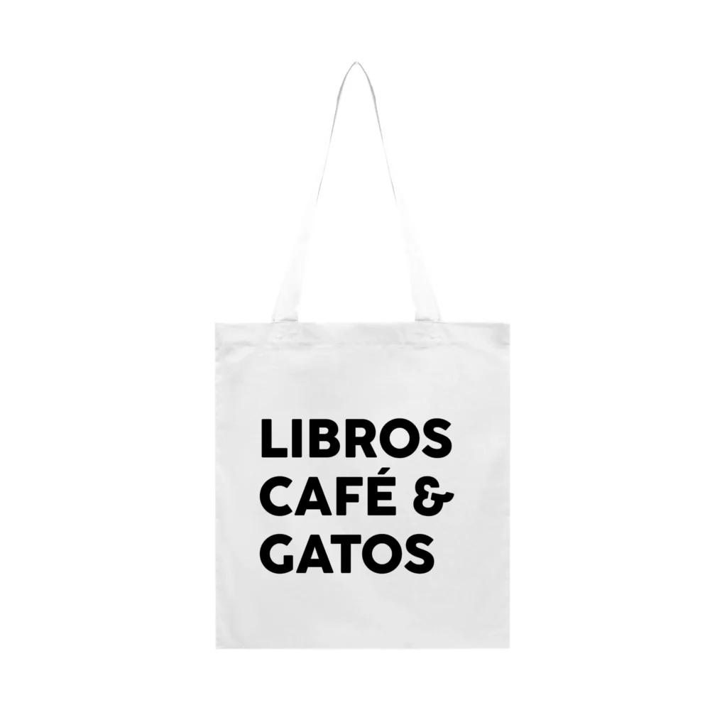 Tote Bag Libros Café Gatos