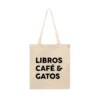 Tote Bag Libros Café Gatos